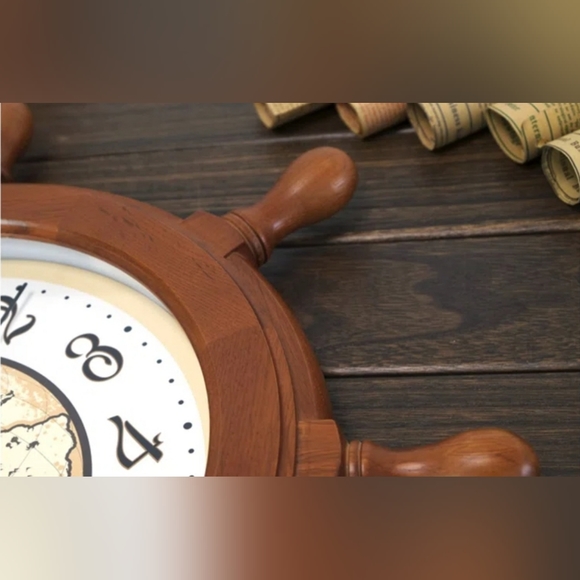 MapleLeafClocks Wooden Ship Wheel Quartz Wall Clock, 23" Model #9018 - Picture 4 of 6